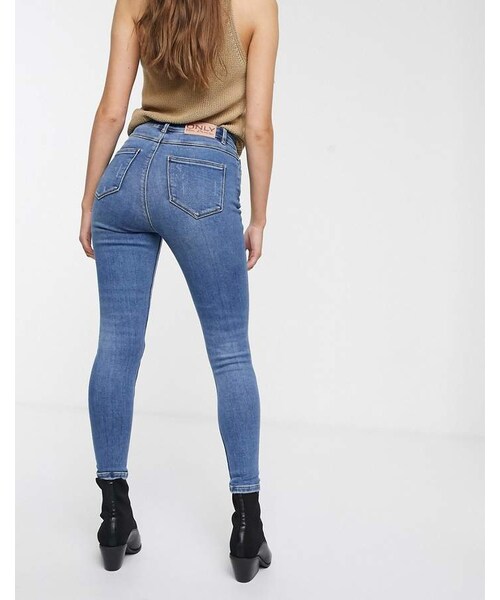 ONLY（オンリー）の「Only distressed skinny jeans in blue（デニム