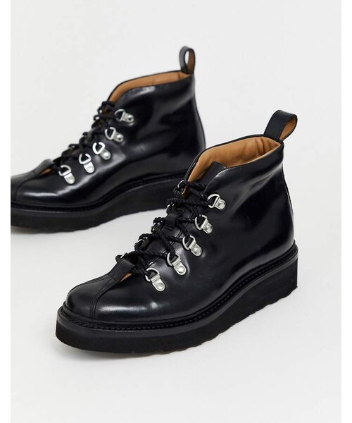 GRENSON（グレンソン）の「Grenson Bridget hiker boot in black leather（ブーツ）」 WEAR