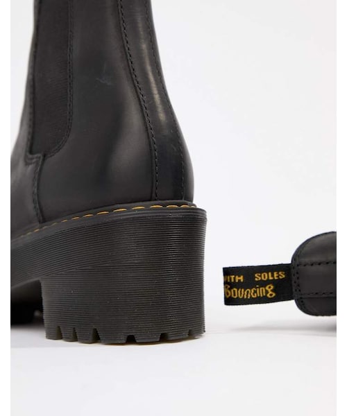 【Dr Martens】Rometty ブラック レザー チェルシー ブーツ ♪ Dr Martens Rometty II zip heeled chelsea boots in black | ASOS