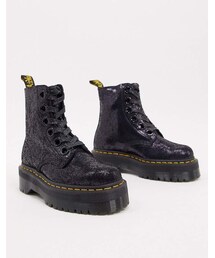 Dr. Martens | Dr Martens Molly boots in black crackled leather(ブーツ)
