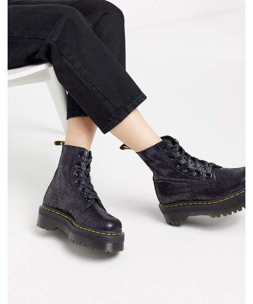 Dr. Martens（ドクターマーチン）の「Dr Martens Molly boots in black crackled leather（ブーツ・レディース・Black・5/6/7/8/9/10/11）」の4枚目の写真