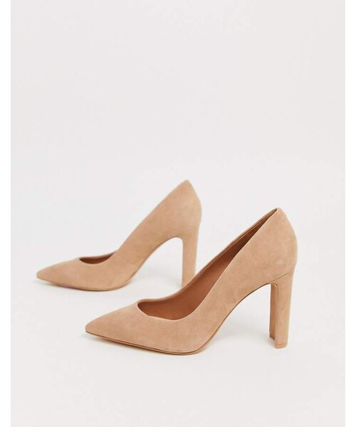 beige block heel pumps