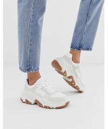 Bershka | Bershka chunky sneakers in white(スニーカー)