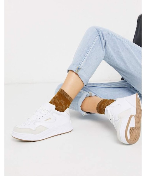 lacoste court slam chunky trainers