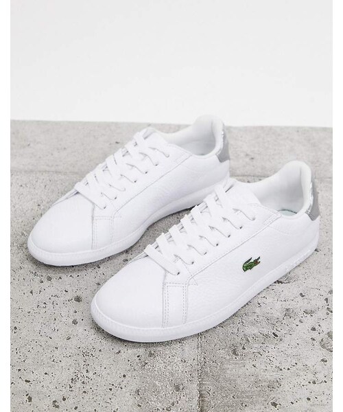 lacoste silver shoes