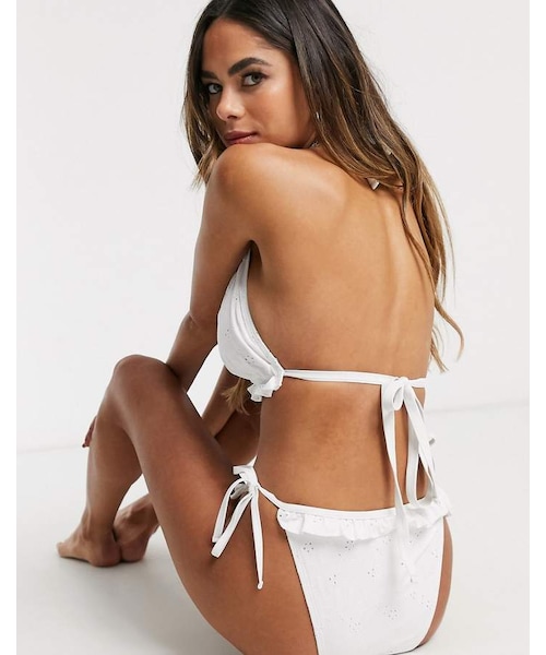 asos white bikini top
