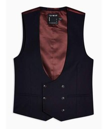 Topman Mens Red Burgundy Double Breasted Suit Vest