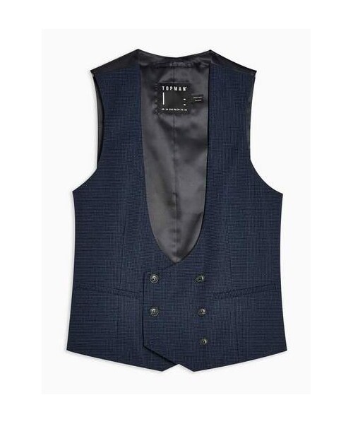 TOPMAN（トップマン）の「Topman Mens Navy Textured Slim Fit Suit Wasitcoat（ルームウェア