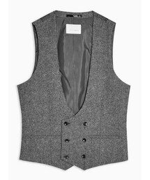 Topman Mens Grey Heritage Gray Skinny Fit Double Breasted Suit Waistcoat