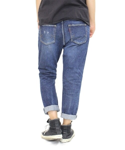 RNA（アールエヌエー）の「ダメージ９分丈スリム（パンツ・レディース・ブラックold加工/インディゴold加工・S/M）」の4枚目の写真