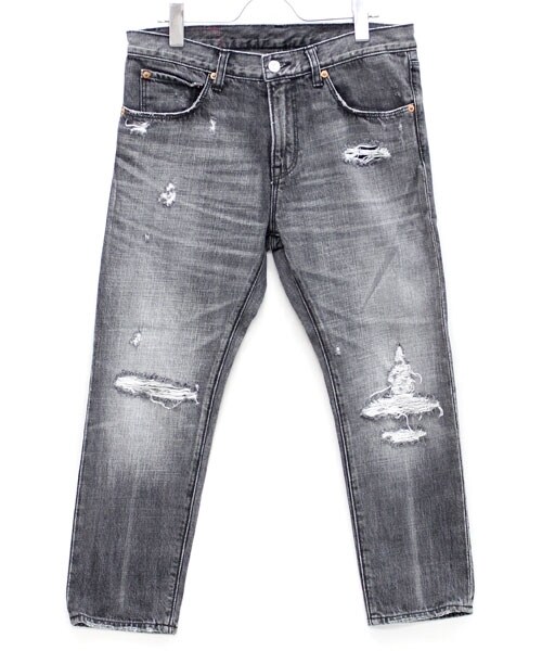 RNA（アールエヌエー）の「ダメージ９分丈スリム（パンツ・レディース・ブラックold加工/インディゴold加工・S/M）」の6枚目の写真