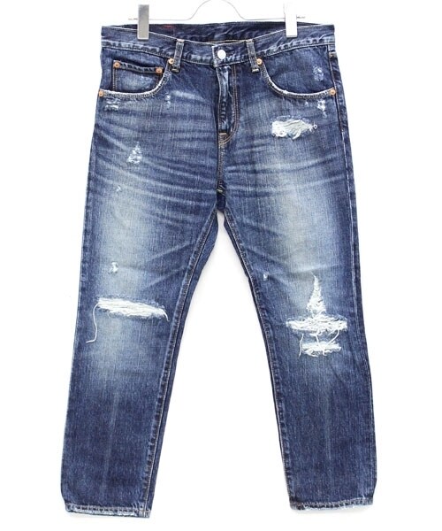 RNA（アールエヌエー）の「ダメージ９分丈スリム（パンツ・レディース・ブラックold加工/インディゴold加工・S/M）」の5枚目の写真