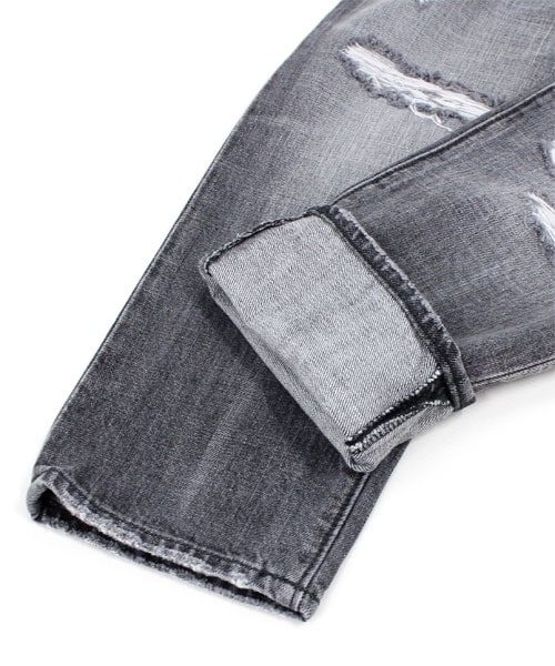 RNA（アールエヌエー）の「ダメージ９分丈スリム（パンツ・レディース・ブラックold加工/インディゴold加工・S/M）」の13枚目の写真