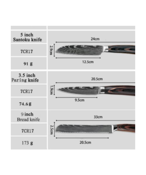 ナイフまとめ売り 若々しい 3本セット 