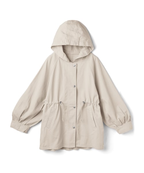 GRL（グレイル）の「バックスリットウエストドロストツイルジャケット（マウンテンパーカー・レディース・ベージュ/オフベージュ・F）」の2枚目の写真