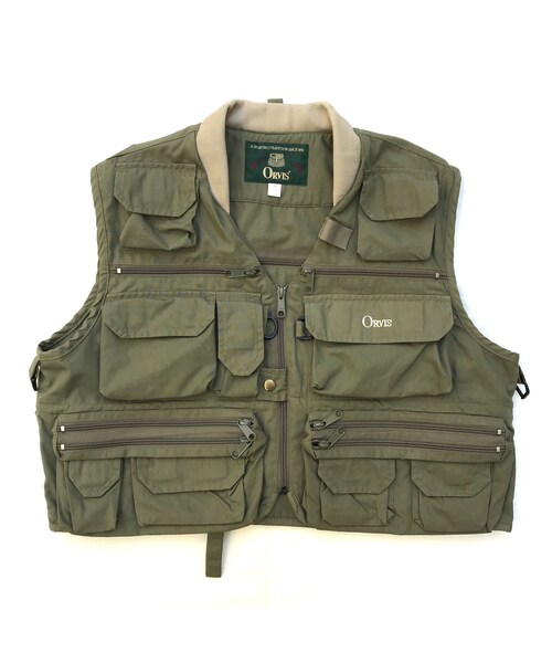 Eddie Bauer（エディーバウアー）の「Made in USA / 90s ORVIS / Cotton Fishing Vest / Olive  / Used（マウンテンパーカー）」 - WEAR