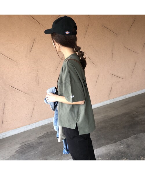 copine（コピン）の「4月13日再入荷！大人気シリーズNEWカラー登場！ポケット付きバックロゴtシャツ (3color)【クリックポスト対象商品】（Tシャツ/カットソー・レディース・その他）」の3枚目の写真