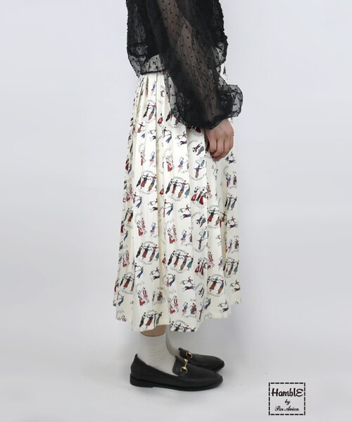 paravion（パラビオン）の「踊り柄プリーツスカート（スカート・レディース・オフ/ブラック・ONE）」の5枚目の写真