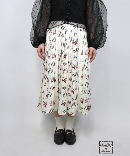 paravion（パラビオン）の「踊り柄プリーツスカート（スカート・レディース・オフ/ブラック・ONE）」の4枚目の写真