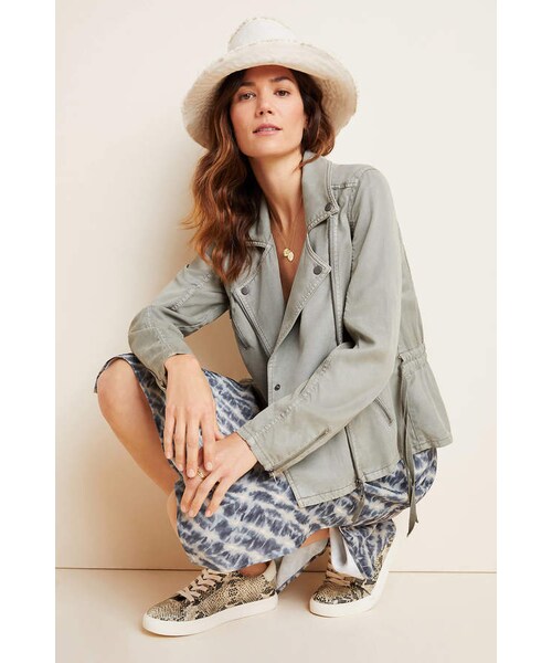 Marrakech(マラケシュ)の「Marrakech Ronika Draped Moto Jacket(ジャケット/アウター・レディース・Green/Pink・XS/S/M/L/XL/Xs P/S P/M P/L P/Xl P/1 X/2 X/3 X)」の1枚目の写真