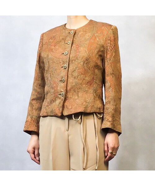 USED（ユーズド）の「viean moins  vintage  flower jacket-941-3（ノーカラージャケット・レディース・その他）」の4枚目の写真
