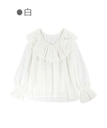 Bobon21 | コットンレースくり抜きブラウス-全１色-(シャツ/ブラウス)