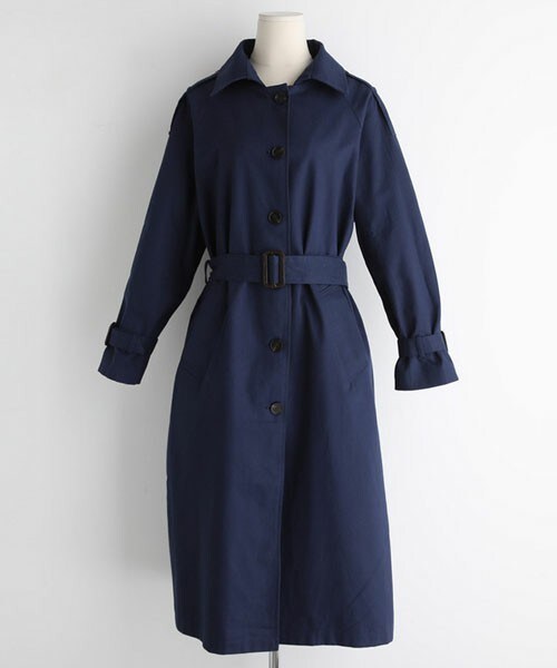 DHOLIC（ディーホリック）の「ベルト付シングルトレンチコート（トレンチコート・レディース・ベージュ/ブルー・FREE）」の2枚目の写真