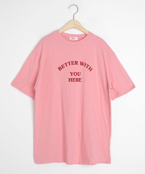 DHOLIC（ディーホリック）の「半袖レタリングTシャツ（Tシャツ/カットソー・レディース・ベージュ/ホワイト/ピンク/ブラック・FREE）」の4枚目の写真