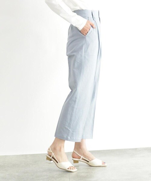 OZOC（オゾック）の「[洗える]ハイウエストパンツ（パンツ・レディース・ベージュ(052)/サックス(090)・38(M)）」の6枚目の写真