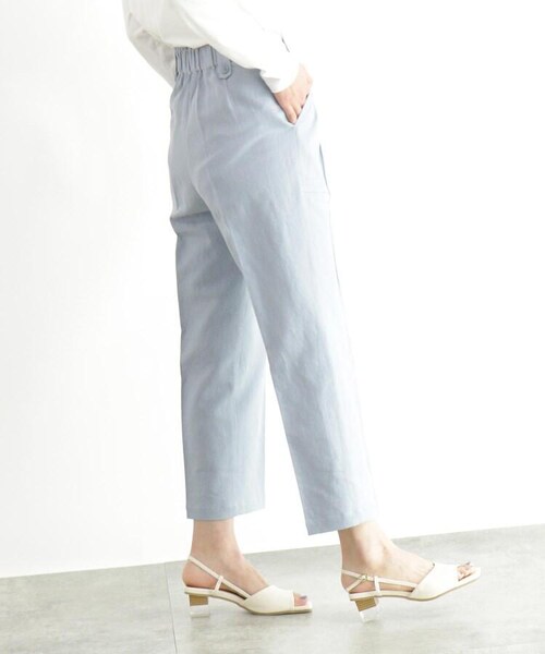 OZOC（オゾック）の「[洗える]ハイウエストパンツ（パンツ・レディース・ベージュ(052)/サックス(090)・38(M)）」の7枚目の写真