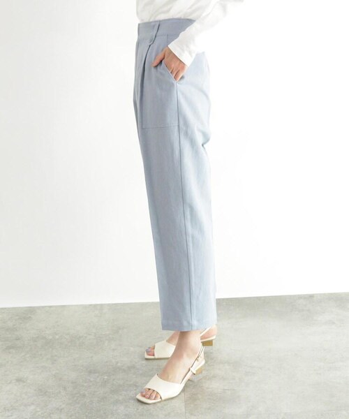 OZOC（オゾック）の「[洗える]ハイウエストパンツ（パンツ・レディース・ベージュ(052)/サックス(090)・38(M)）」の5枚目の写真