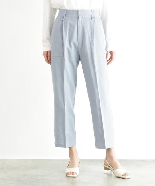 OZOC（オゾック）の「[洗える]ハイウエストパンツ（パンツ・レディース・ベージュ(052)/サックス(090)・38(M)）」の3枚目の写真