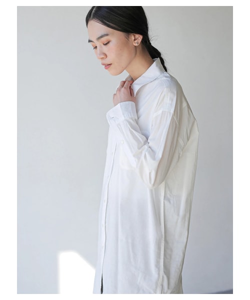AMERICAN HOLIC（アメリカンホリック）の「Wポケットドレープシャツチュニック（ワンピース/ドレス・オフホワイト/ベージュ/ネイビー・M/L）」の5枚目の写真
