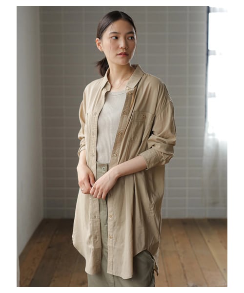 AMERICAN HOLIC（アメリカンホリック）の「Wポケットドレープシャツチュニック（ワンピース/ドレス・オフホワイト/ベージュ/ネイビー・M/L）」の19枚目の写真