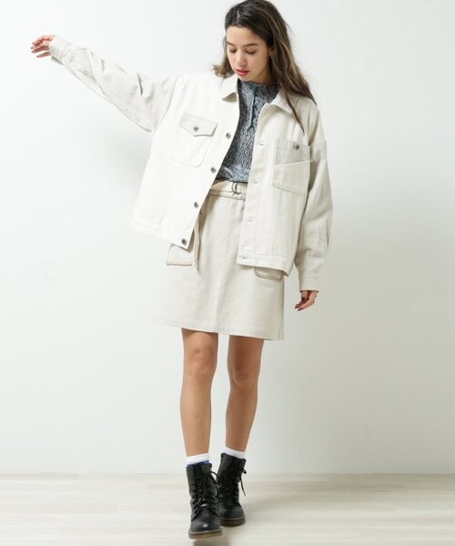 DOUBLE NAME(ダブルネーム)の「微配色異素材ブルゾン(ジャケット/アウター・レディース・ピンク/ベージュ/生成・FREE)」の20枚目の写真