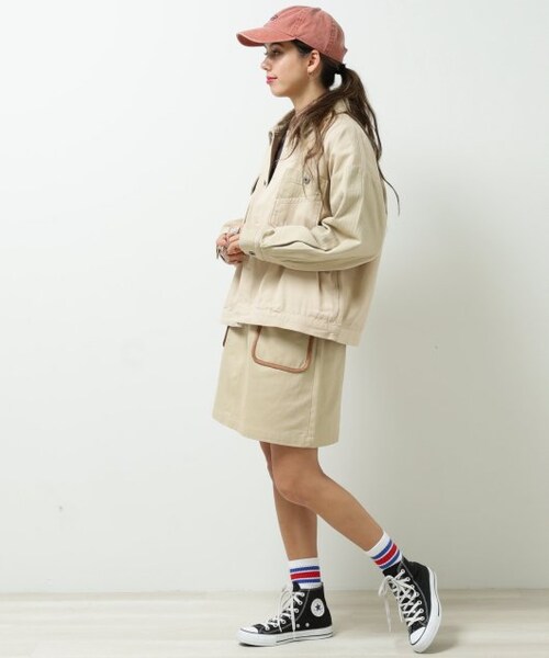 DOUBLE NAME(ダブルネーム)の「微配色異素材ブルゾン(ジャケット/アウター・レディース・ピンク/ベージュ/生成・FREE)」の16枚目の写真