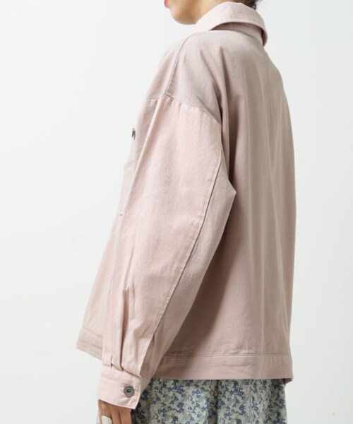 DOUBLE NAME(ダブルネーム)の「微配色異素材ブルゾン(ジャケット/アウター・レディース・ピンク/ベージュ/生成・FREE)」の11枚目の写真