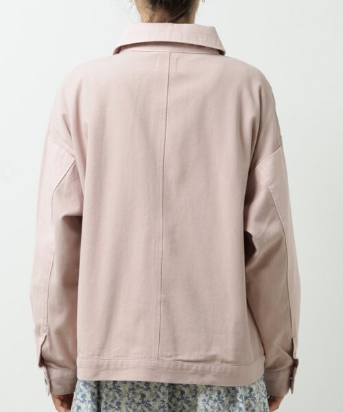 DOUBLE NAME(ダブルネーム)の「微配色異素材ブルゾン(ジャケット/アウター・レディース・ピンク/ベージュ/生成・FREE)」の9枚目の写真