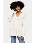 Topshop Knitwear "Topshop Ivory Ribbed Longline Knitted Jumper With Cashmere"