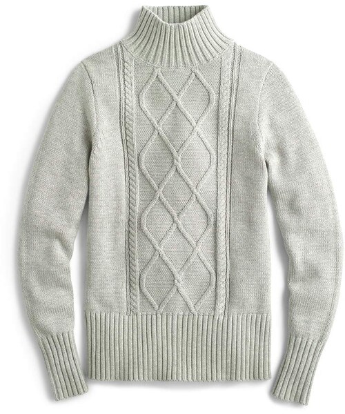 J.CREW（ジェイクルー）の「J.Crew Mock Neck Center Cable Knit Sweater（ニット/セーター