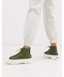 Converse Khaki Green Goretex Leather Chuck Taylor Hi Chunky Sole Hiker Boots