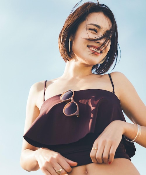 green label relaxing フレアビスチェスイムウェア新品タグ付き green label relaxing フレアビスチェスイムウェア 黒 水着