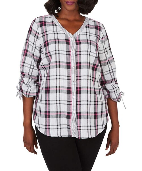 Foxcroft(フォックスクロフト )の「Foxcroft Marlin Double Face Plaid Cotton Button