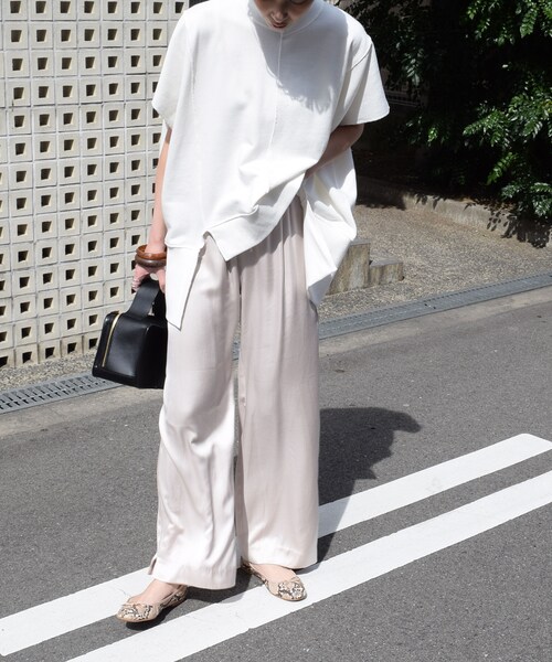 no brand（ノーブランド）の「カラーサテンワイドPT（その他パンツ・レディース・その他）」の5枚目の写真