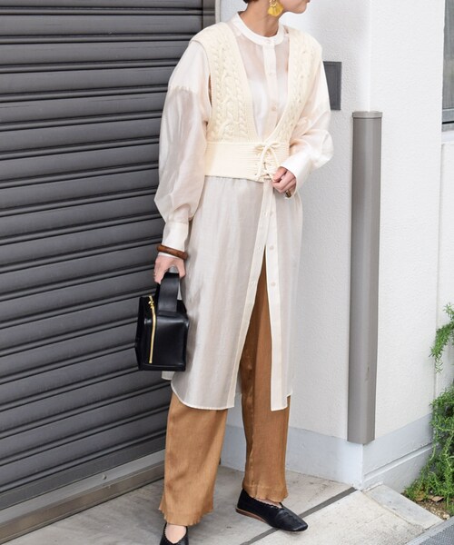 no brand（ノーブランド）の「ケーブルレースアップベスト（ベスト・レディース・その他）」の6枚目の写真