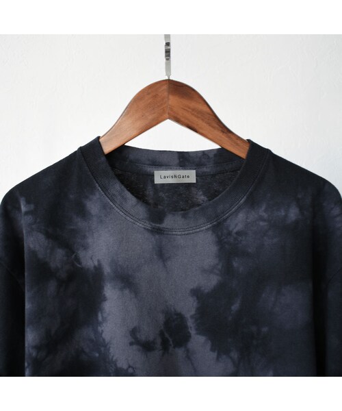 Lavish Gate(ラヴィッシュゲート)の「nh-tops-02150 タイダイ染 ボーイフレンドTシャツ ブラック(Tシャツ/カットソー・レディース・その他)」の7枚目の写真