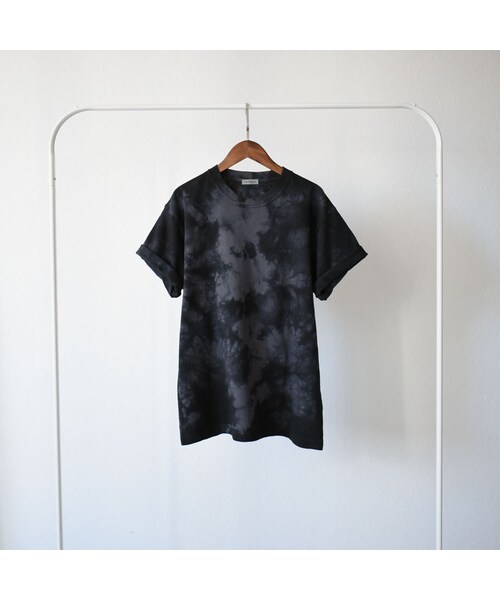 Lavish Gate(ラヴィッシュゲート)の「nh-tops-02150 タイダイ染 ボーイフレンドTシャツ ブラック(Tシャツ/カットソー・レディース・その他)」の5枚目の写真
