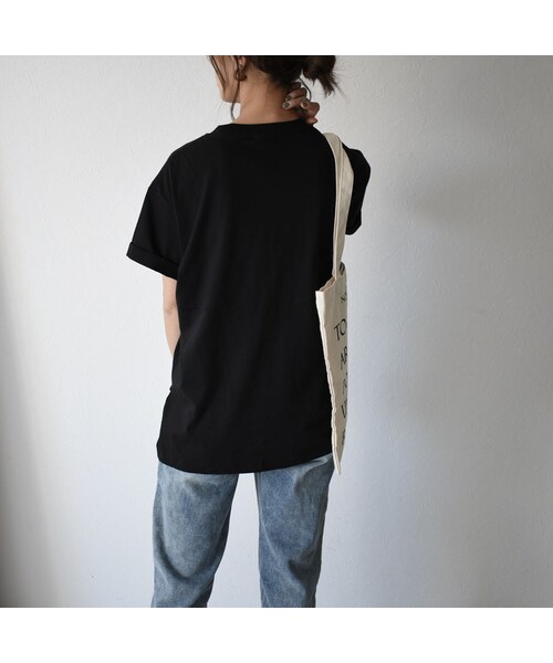 Lavish Gate（ラヴィッシュゲート）の「nh-tops-02151　オーガニックコットン　ステップドヘムＴシャツ　ホワイト　モカ　ブラック（Tシャツ/カットソー・レディース・その他）」の9枚目の写真