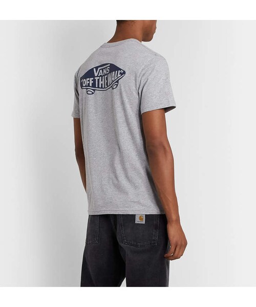 VANS（バンズ）の「Vans Logo-Print Melange Cotton-Blend Jersey T-Shirt（Tシャツ/カットソー・メンズ・Gray・S/M/L/XL/XXL）」の2枚目の写真