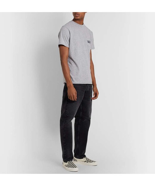 VANS（バンズ）の「Vans Logo-Print Melange Cotton-Blend Jersey T-Shirt（Tシャツ/カットソー・メンズ・Gray・S/M/L/XL/XXL）」の3枚目の写真
